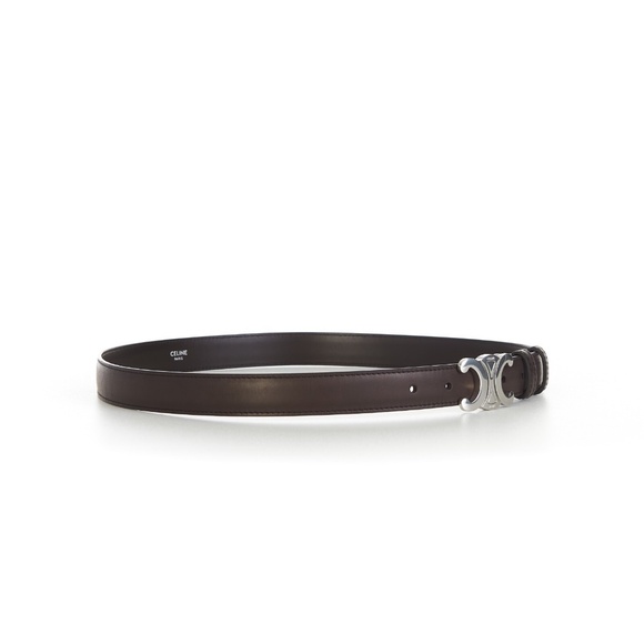 CELINE Silver Triomphe Belt in Taurillon Leather sz 32 NWB - Picture 6 of 10